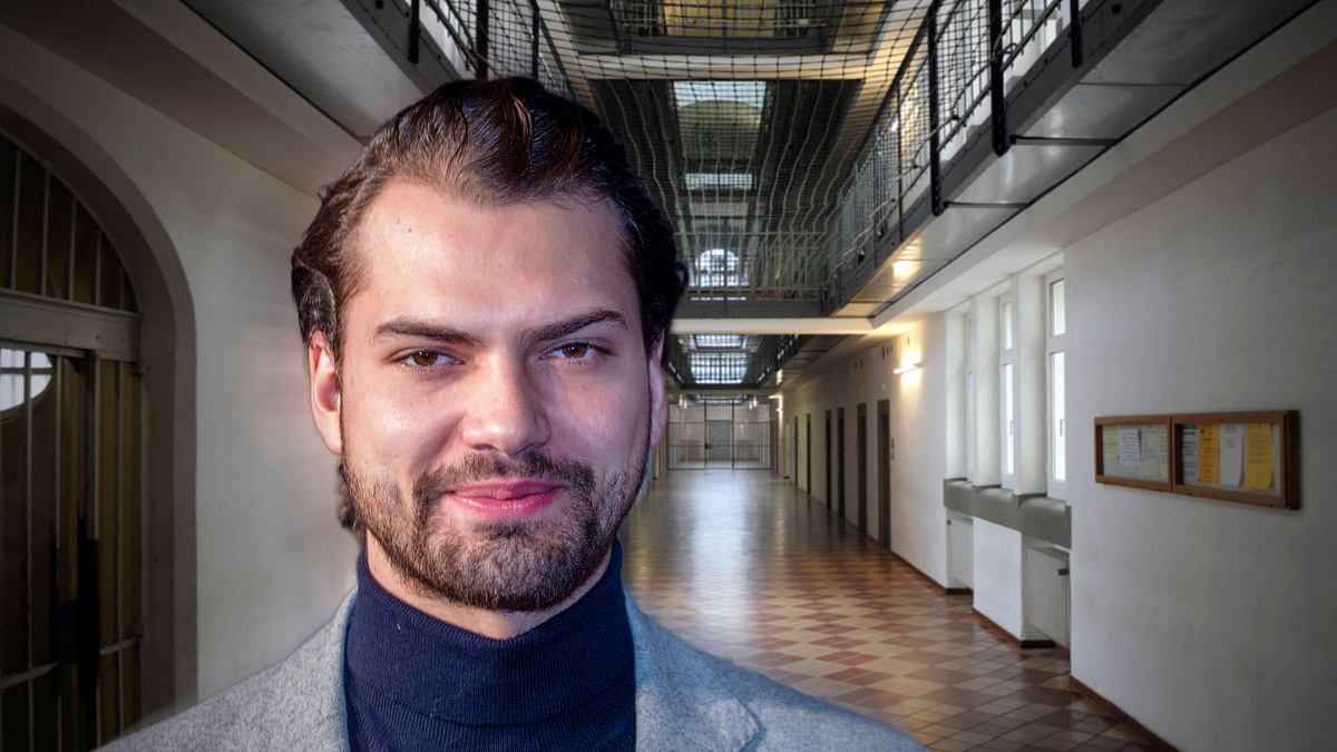 Jimi Blue Ochsenknecht ist nicht länger in Haft. Jimi Blue Ochsenknecht - Fotomontage im gefägnsi