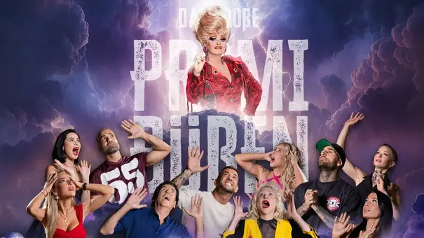 Das große Promi-Büßen-Plakat mit allen Stars und Olivia Jones - Foto: Joyn/Nikola Milatovic