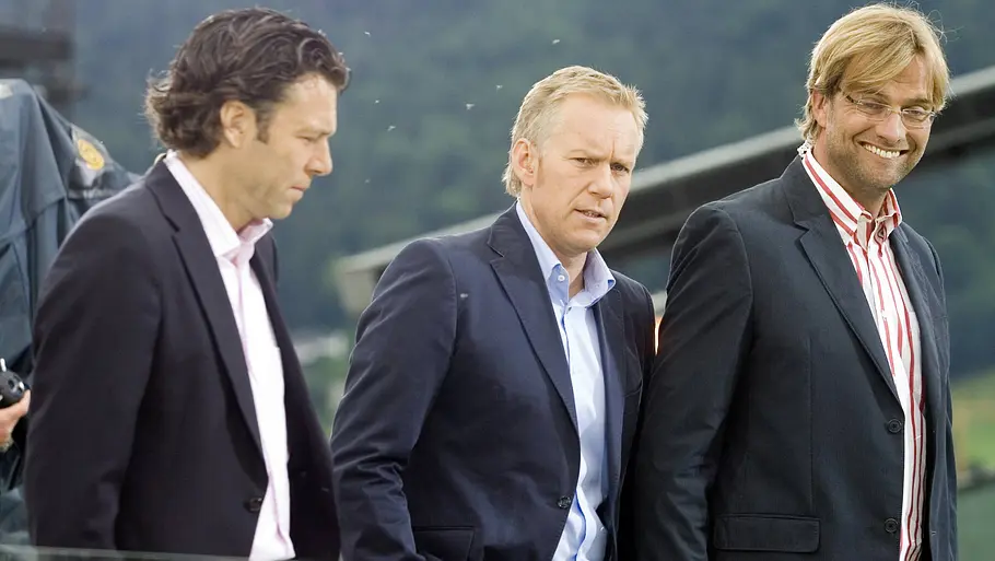Jürgen Klopp mit Johannes B. Kerner und Schiedsrichter-Experte Urs Meier bei der WM 2006