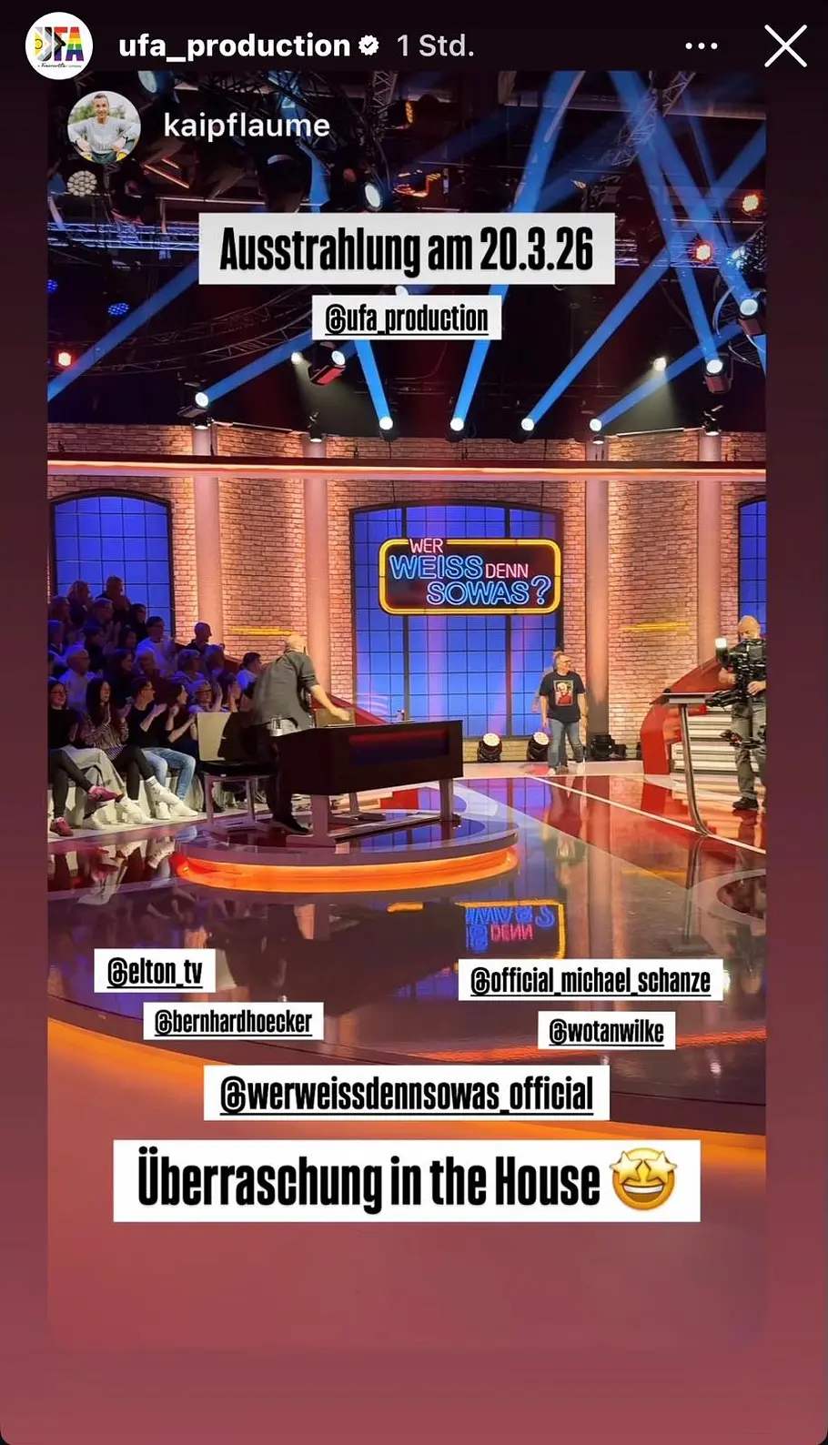 Screenshot von dem Instagramprofil von Kai Pflaume