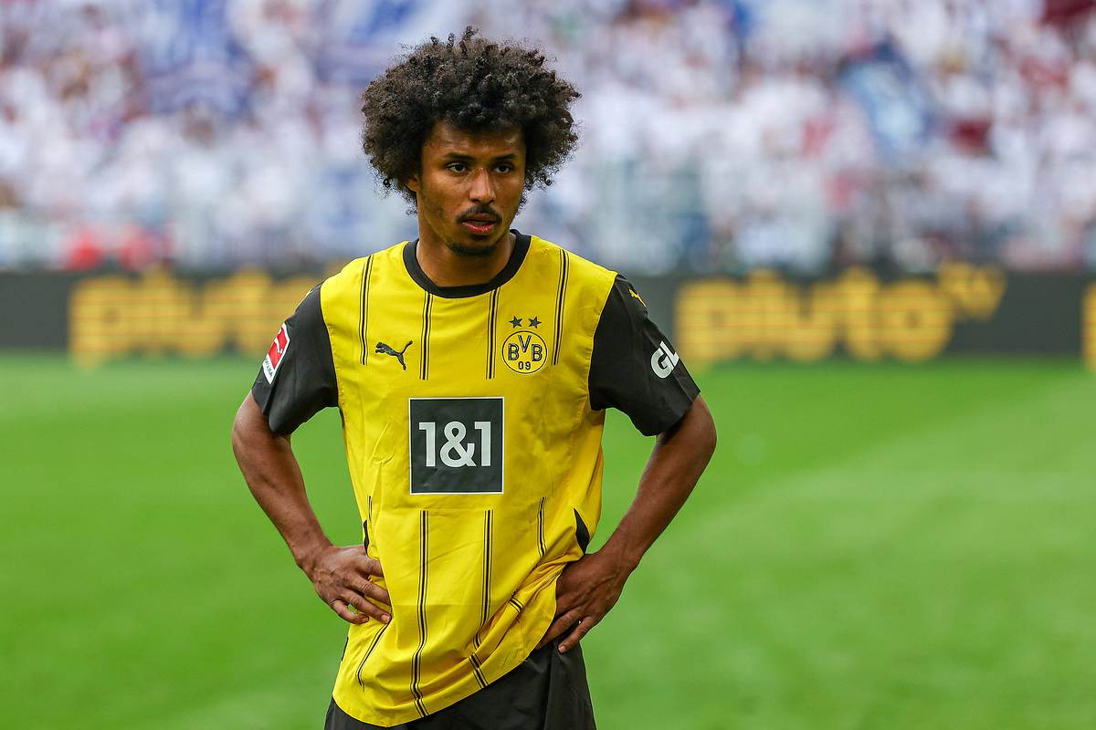 Karim Adeyemi bei Borussia Dortmund Karim Adeyemi beim letzten Spiel von Borussia Dortmund in der Bundesliga-Saison