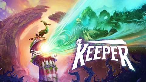 Das Artwork zu Keeper von Doublefine zeigt den Schrifzug neben dem Leuchtturm und Vogel - Foto: Double Fine