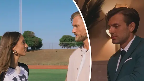 Collage zeit Kim im Gespräch mit Bachelor Sebastian Paul, rechts ein nachdenklicher Tim Reitz. - Foto: RTL Collage zeit Kim im Gespräch mit Bachelor Sebastian Paul, rechts ein nachdenklicher Tim Reitz. - Foto: RTL