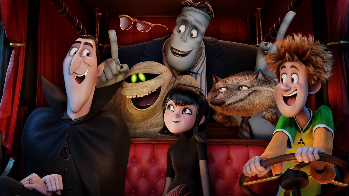 Kinderfilme unterhalten nicht nur die Kleinsten, sondern die ganze Familie. Szene aus dem Film Hotel Transsilvanien 2 mit den Hauptcharakteren