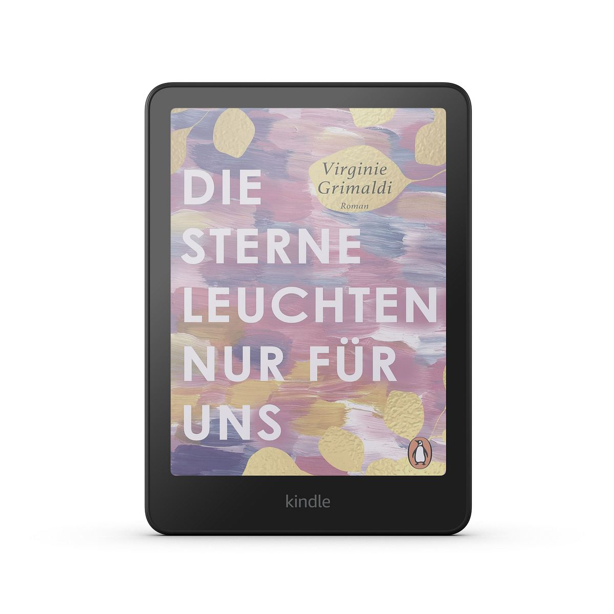 Der Kindle Colorsoft Normal Ein Bild eines Kindle Colorosoft mit dem bunten Buchcover von Die Sterne leichten nur für uns