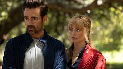 Colin Farrell und Margot Robbie im Kinofilm „A Big Bold Beautiful Journey“. - Foto: IMAGO / Cinema Publishers Collection