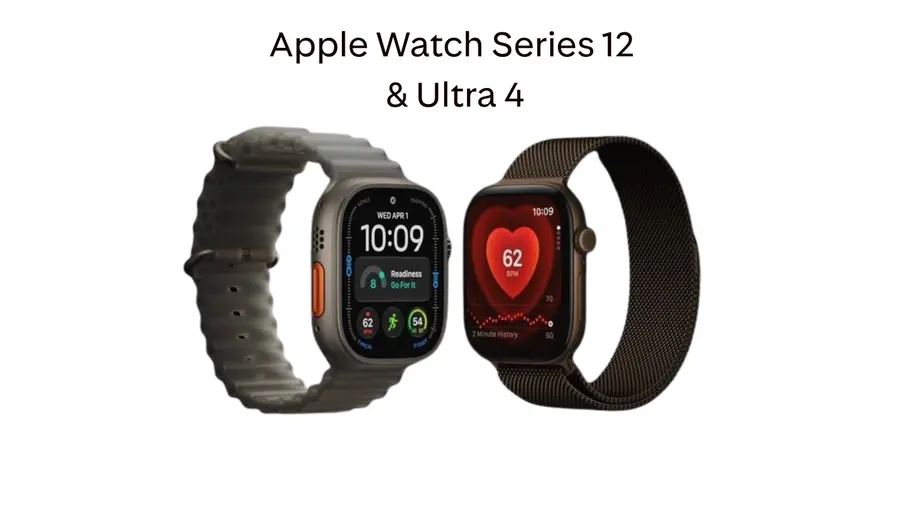 Aufmacherbild Apple Watch Series 12 und Ultra 4 Apple Watch Series 12 und Ultra 4 vor einem weißen Hintergrund und Schriftzug zu den Produkten
