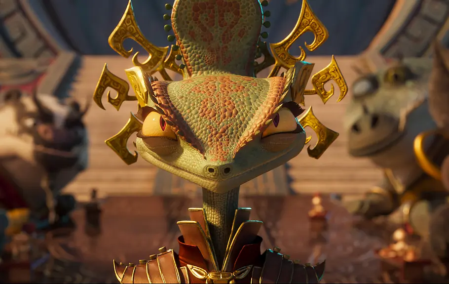 In Kung Fu Panda 4 bekommt Po erstmals eine weibliche Gegnerin: das Chamäleon!