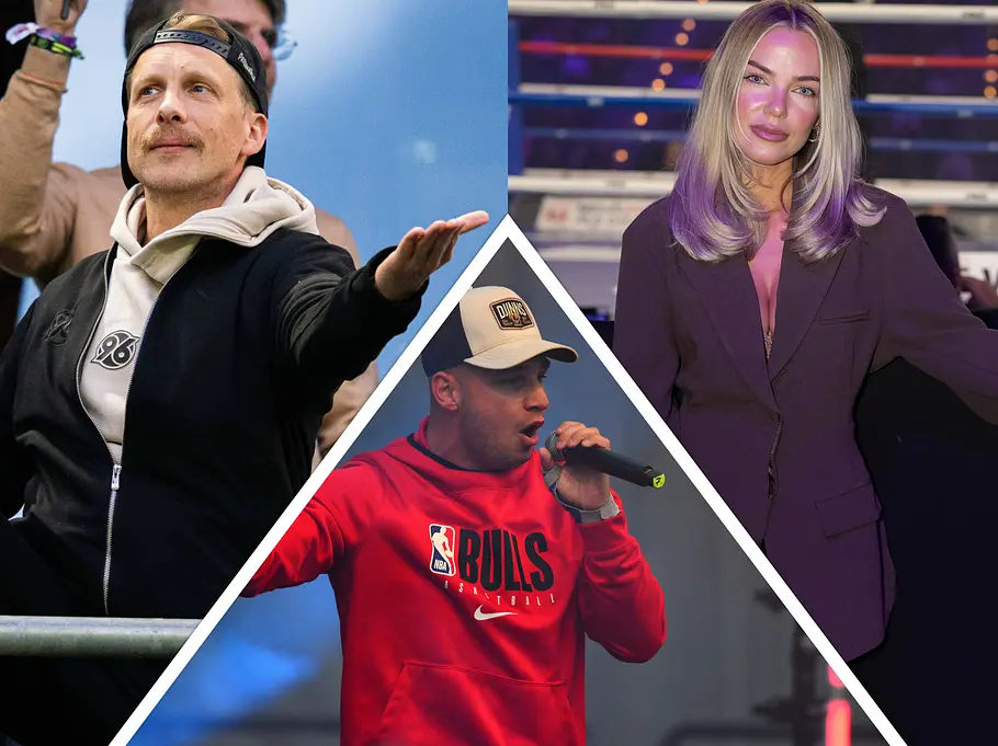 Laura Maria Rypa schießt gegen Pietro Lombardi und Oliver Pocher Collage: Oliver Pocher streckt die Hand aus, Laura Maria Rypa schaut selbstbewusst, Pietro Lombardi singt.