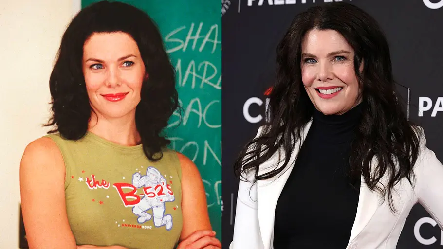 Lauren Graham als Lorelai Gilmore und heute Lauren Graham als Lorelai Gilmore in „Gilmore Girls“ und heute.