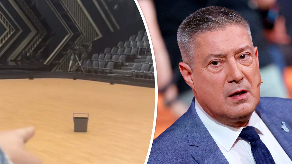 Problem im „Let’s Dance“-Studio Collage: Links steht ein Eimer auf dem Parkett des „Let’s Dance“-Studios, rechts schaut Joachim Llambi entsetzt in die Kamera
