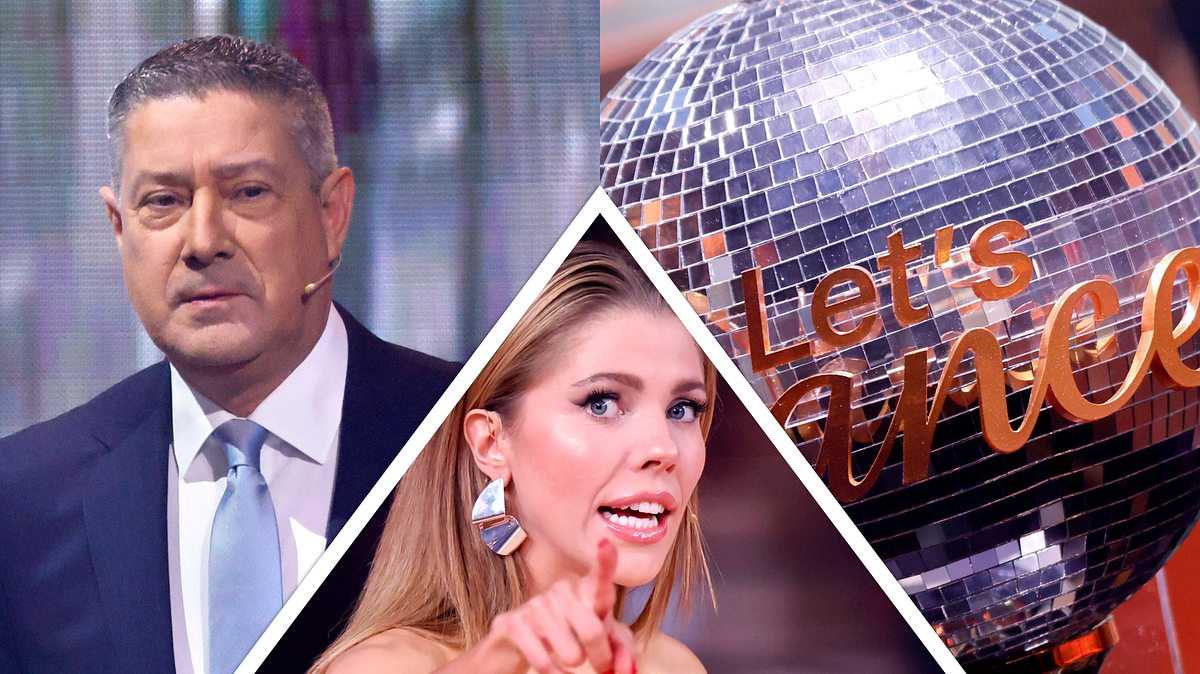 „Let’s Dance“-Fans wütend Collage: Links: Joachim Llambi schaut besorgt, Mitte: Victoria Swarovski zeigt in die Kamera, rechts: „Let’s Dance“-Discokugel