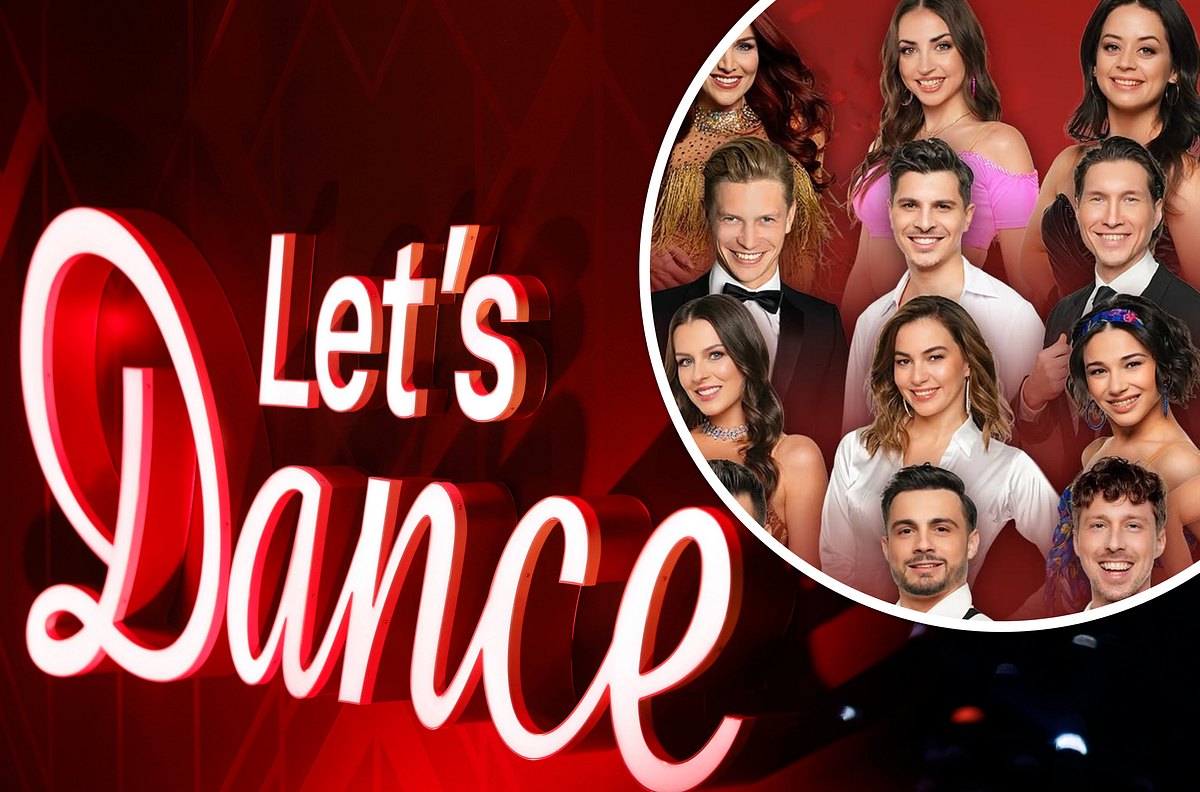 Profis „Let’s Dance“-Livetour 2025 Collage: Die Gesichter der Profis der „Let’s Dance“-Livetour 2025 vor dem „Let’s Dance“-Schriftzug