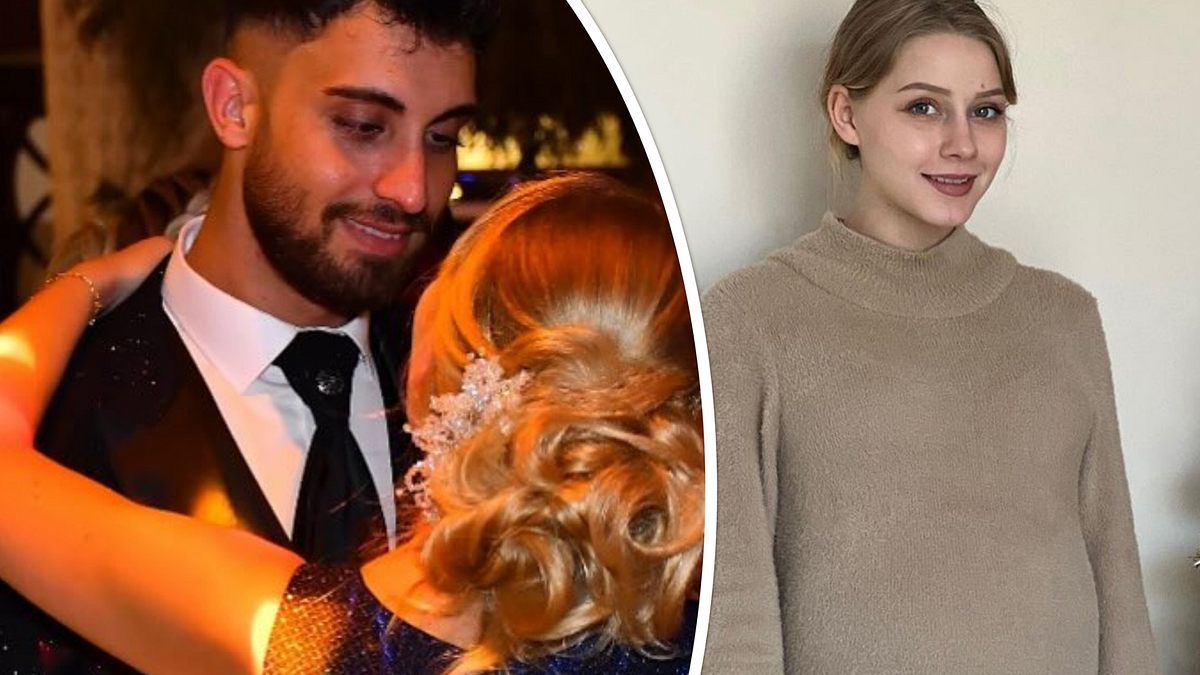 Collage: Links Servet und Loredana beim Tanzen, rechts Loredana Wollny mit Babybauch