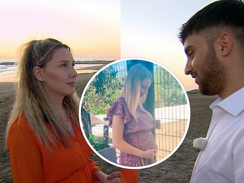 Collage: Loredana Wollny und Servet schauen sich verliebt an, in einem Kreis sieht man sie mit Schwangerschaftsbauch - Foto: Instagram/Loredana-Wollny