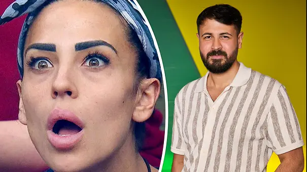 Collage: Links schaut Elena Miras entsetzt in die Kamera, rechts schaut Make Love, Fake Love-Kandidat David selbstbewusst. - Foto: RTL(+) Collage: Links schaut Elena Miras entsetzt in die Kamera, rechts schaut Make Love, Fake Love-Kandidat David selbstbewusst. - Foto: RTL(+)
