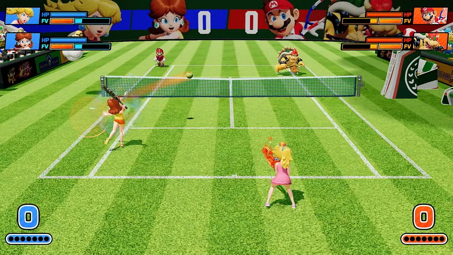 Ein Doppel-Match bei Mario Tennis Fever
