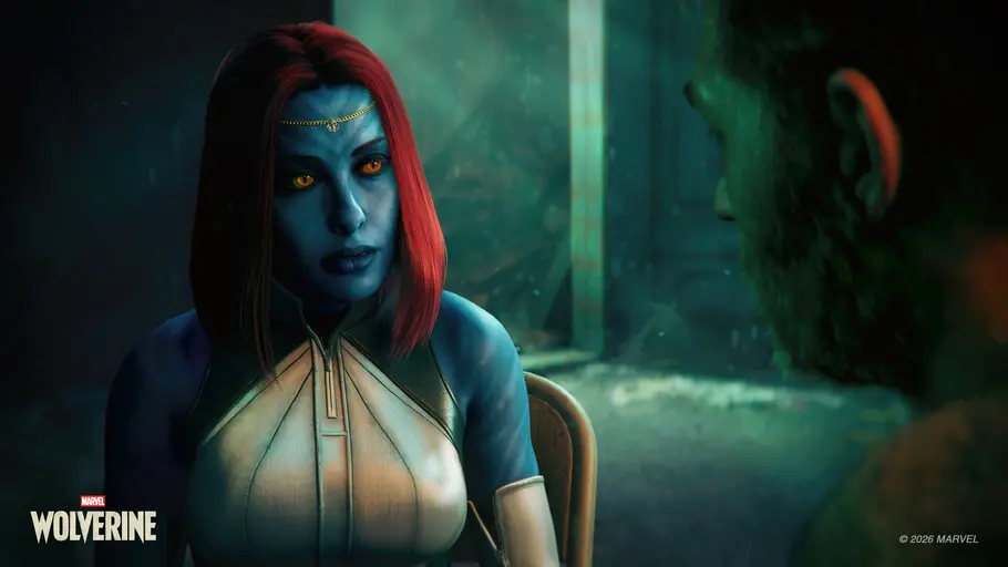 Mystique in einer Zwischensequenz in Marvel's Wolverine