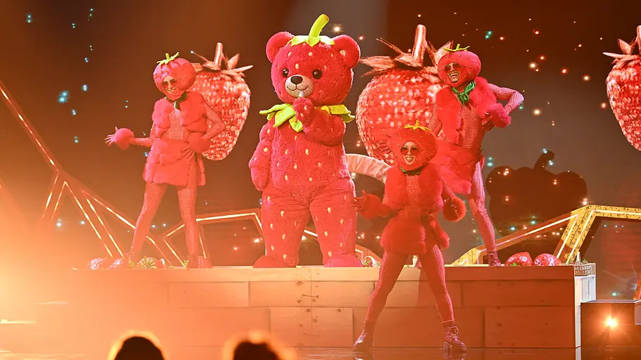Der Erdbär auf der Bühne der Show.