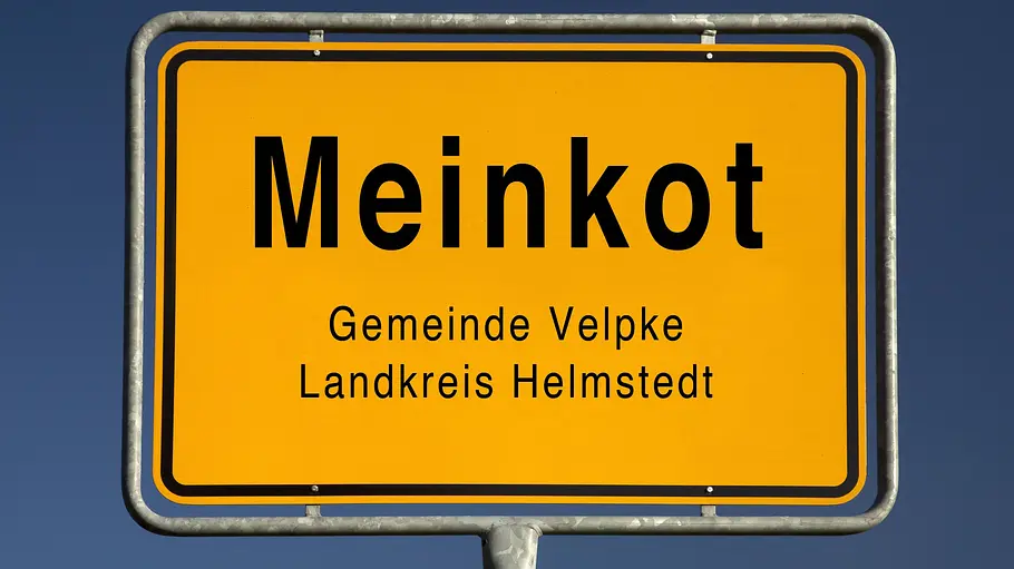 Das Ortsschild von Meinkot.