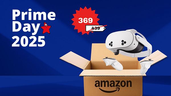 Eine Meta Quest 3 S über einem Amazon Karton - Foto: TVMovie.de & iStock (kyoshino, Ake Ngiamsanguan) & PR