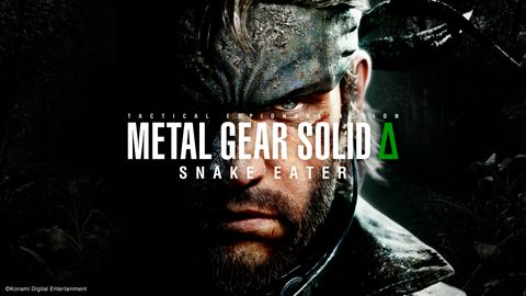 Das Titelbild von Metal Gear Solid: Snake Eater zeigt Naked Snake, wie er hinter der Titelschrift ernst in die Kamera schaut - Foto: Konami