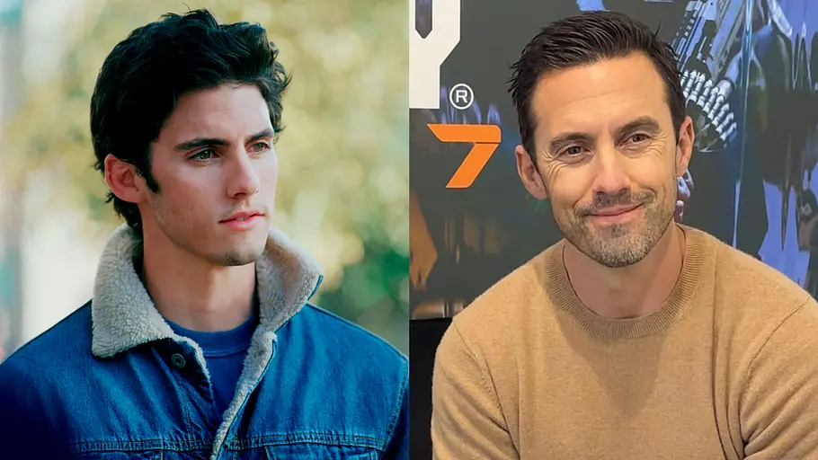 Milo Ventimiglia als Jess Mariano und heute Milo Ventimiglia als Jess Mariano in „Gilmore Girls“ und heute.