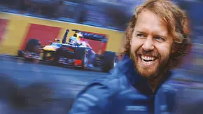 Eine Montage zeigt Sebastian Vettel lachend in blauer Jacke neben einem Formel-1-Wagen, dessen Fahrer einen Arm hebt. - Foto: © BR/picture alliance/dpa/Imago Eine Montage zeigt Sebastian Vettel lachend in blauer Jacke neben einem Formel-1-Wagen, dessen Fahrer einen Arm hebt. - Foto: © BR/picture alliance/dpa/Imago