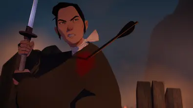 Mizu mit gezogenem Schwert in Blue Eye Samurai. - Foto: © 2025 Netflix, Inc.