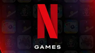 Netflix Games Logo im Vordergrund, dahinter eine große Spieleauswahl - Foto: Netflix