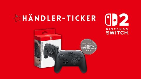 Händler-Ticker: Abgebildet ist der Switch 2 Pro Controller vor seiner Verpackung und dem Nintendo Switch 2 Logo. - Foto: TVMovie / PR
