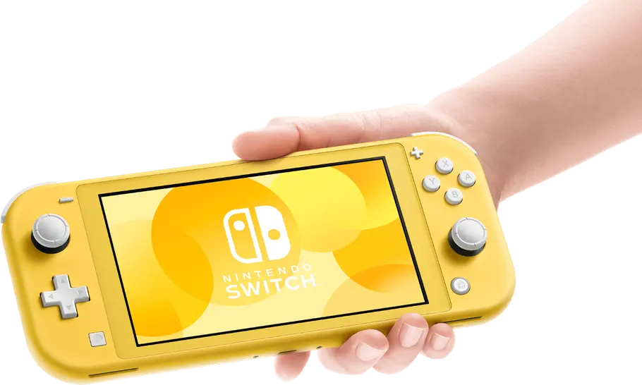 Eine gelbe Nintendo Switch Lite.