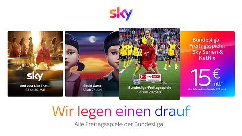 Sky zeigt Freitagsspiele - Foto: Sky