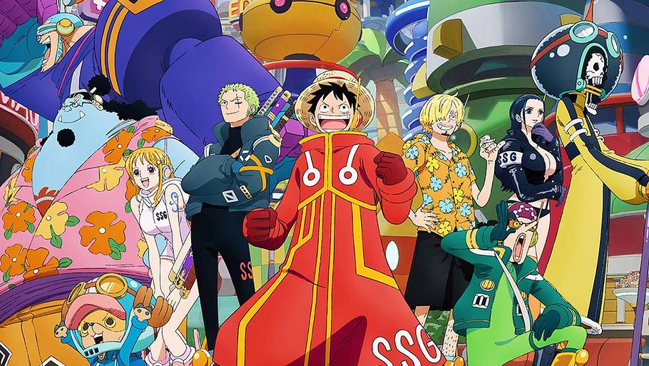 „One Piece“: Luffy und weitere Figuren des Egghead-Arcs blicken mit einem entschlossenen Blick nach vorne