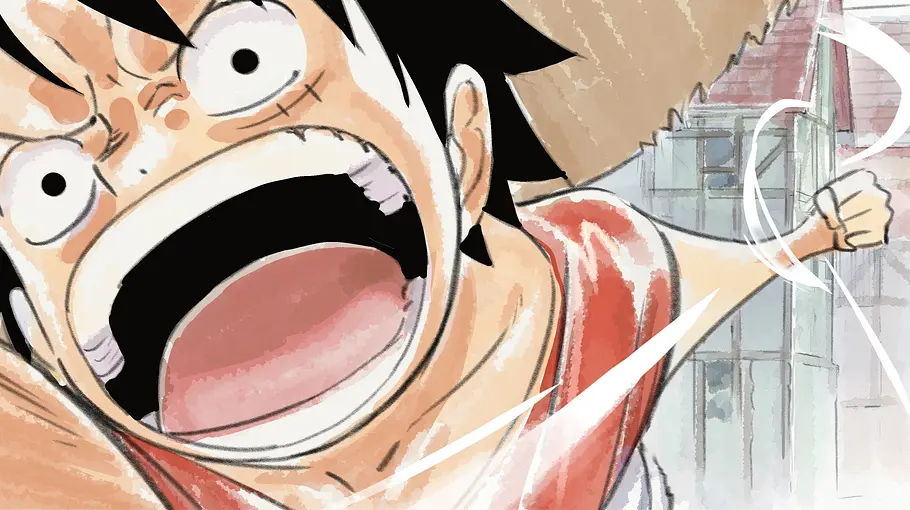 Ruffy holt mit seinem Gummiarm zum Schlag aus.