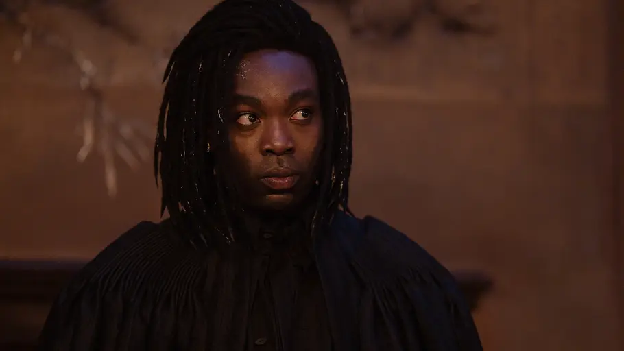 Paapa Essiedu stellt wohl die größte Abweichung von der Filmversion dar. Snape schaut nach links.