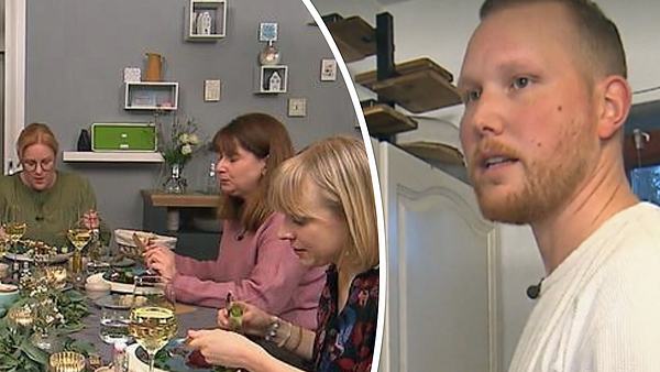 Das perfekte Dinner-Gastgeber Tobi (33) schaut verärgert zu seinen Oldenburg-Gästen - Foto: VOX