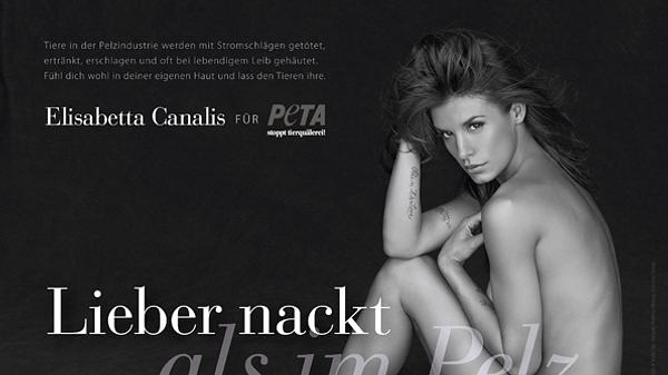 Elisabetta Canalis nackt - Foto: PETA