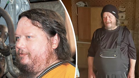Collage: Links Peter Ludolf vor vielen Jahren in der Doku „Die Ludolfs – 4 Brüder auf’m Schrottplatz“, rechts Peter Ludolf heute. - Foto: DMAX und Instagram/peterludolfderechte