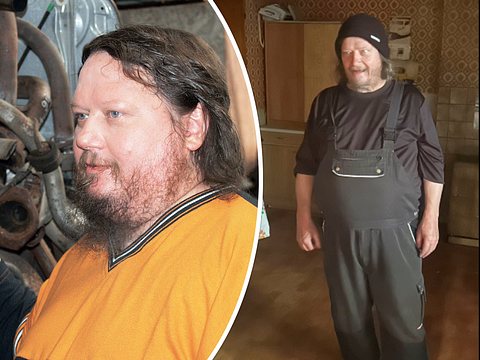 Collage: Links Peter Ludolf vor vielen Jahren in der Doku „Die Ludolfs – 4 Brüder auf’m Schrottplatz“, rechts Peter Ludolf heute. - Foto: DMAX und Instagram/peterludolfderechte