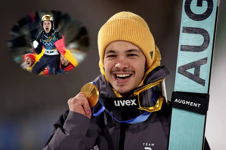 Philipp Raimund sichert sich mit einem starken Finalsprung Gold von der Normalschanze.