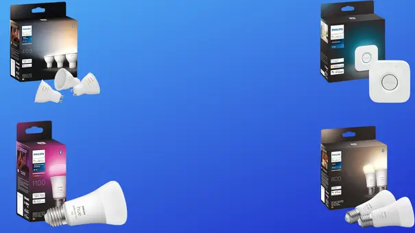 Drei Philips Hue Lampen und eine Philips Hue Bridge sind bei Amazon aktuell reduziert erhältlich. - Foto: TVM/PR Drei Philips Hue Lampen und eine Philips Hue Bridge sind bei Amazon aktuell reduziert erhältlich. - Foto: TVM/PR