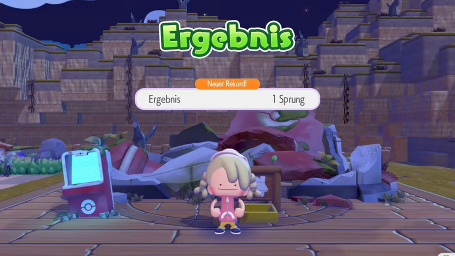 Ditto in menschlicher Form stemmt stolz die Fäuste in die Hüften.