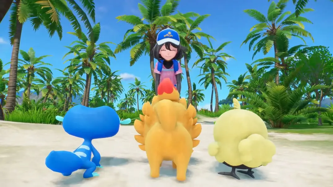 Die Trainerin und drei Starter-Pokémon - Foto: Game Freak / The Pokémon Company