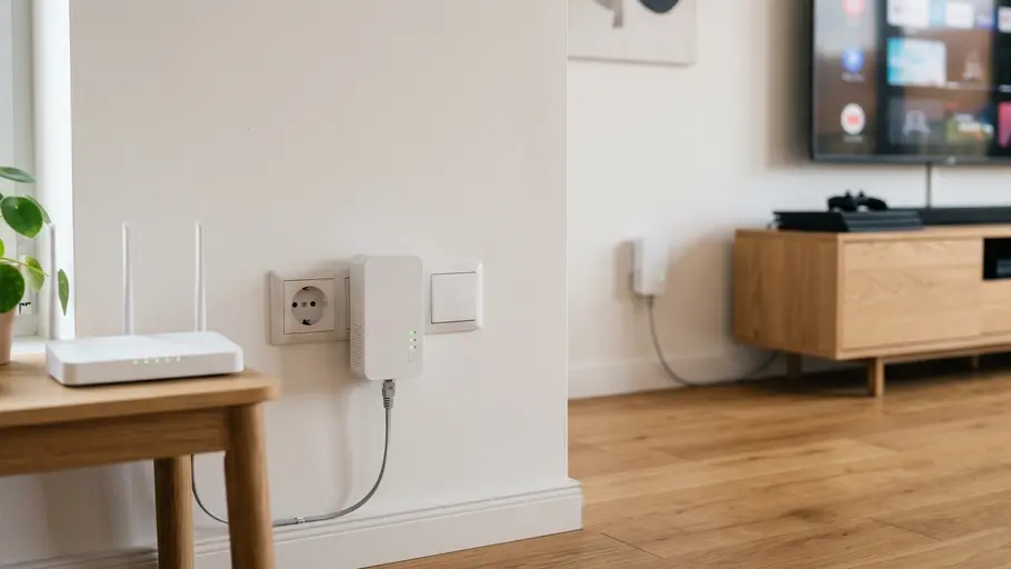 Powerline-Adapter an Router und Fernseher