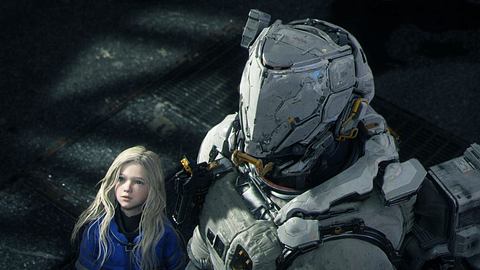 Ein Screenshot des Capcom Spiels Pragmata mit dem Astronauten und dem kleinen Mädchen Diana - Foto: Capcom