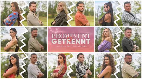 „Prominent getrennt“-Kandidaten und in der Mitte ist das Logo der Show zu sehen. - Foto: RTL