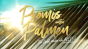 Logo von „Promis unter Palmen“. - Foto: Sat.1 Logo von „Promis unter Palmen“. - Foto: Sat.1