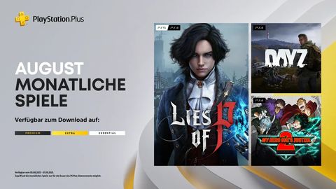Die drei Titel für den August:  „Lies of P“, „DayZ“ und „My Hero One’s Justice 2“ - Foto: Sony