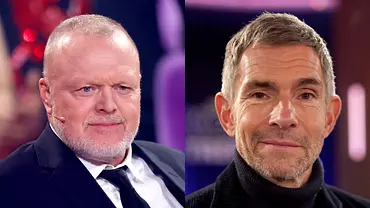 Collage: links schaut Stefan Raab verwirrt in die Kamera, rechts schmunzelt Micky Beisenherz - Foto: Collage: IMAGO / Panama Pictures, IMAGO / Future Image